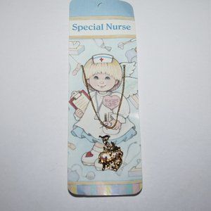 New special nurse necklace gold tone set